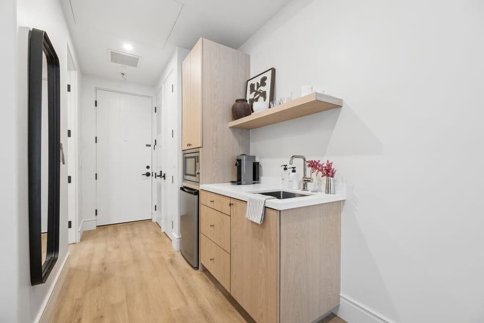 Kitchenette with Nespresso Coffee Machine and Mini Fridge - No Stove