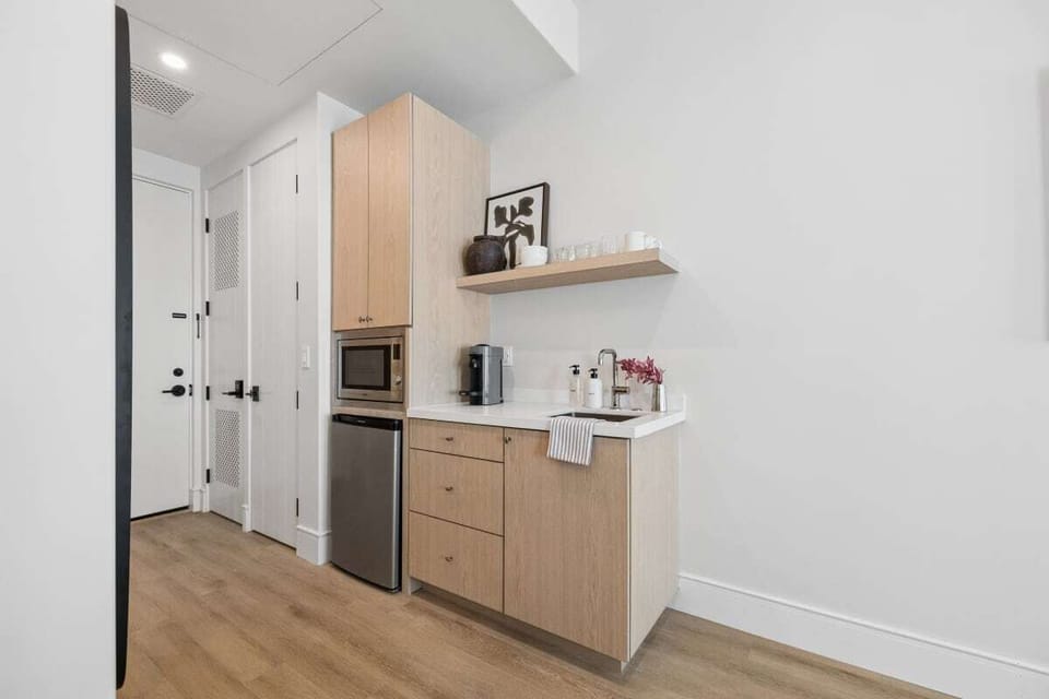 Kitchenette with Nespresso Coffee Machine and Mini Fridge - No Stove
