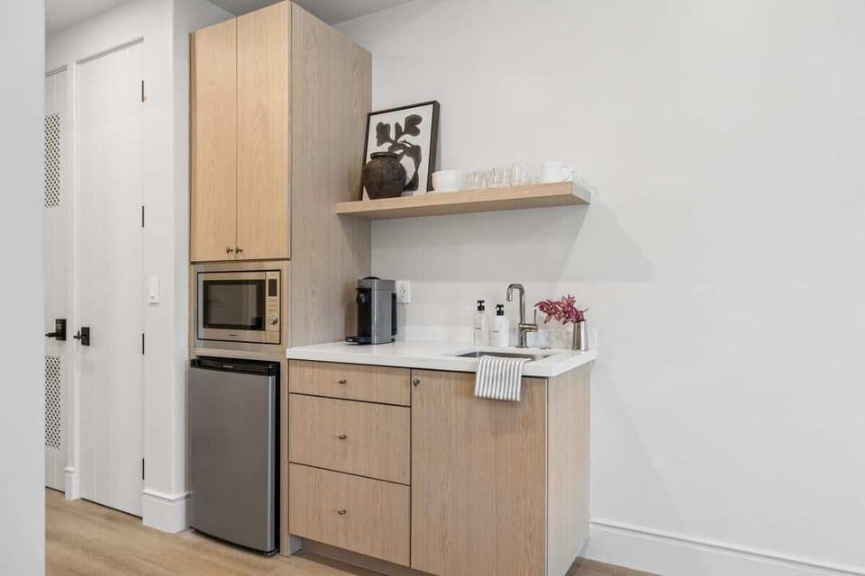 Kitchenette with Nespresso Coffee Machine and Mini Fridge - No Stove
