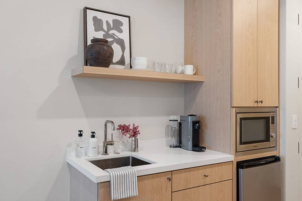 Kitchenette with Nespresso Coffee Machine and Mini Fridge - No Stove