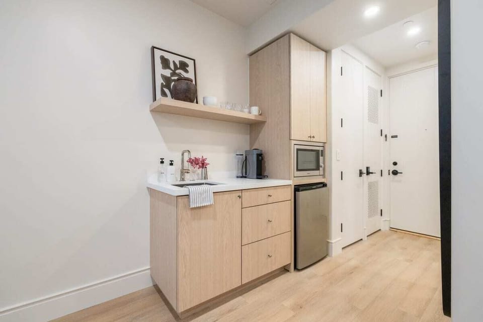 Kitchenette with Nespresso Coffee Machine and Mini Fridge - No Stove