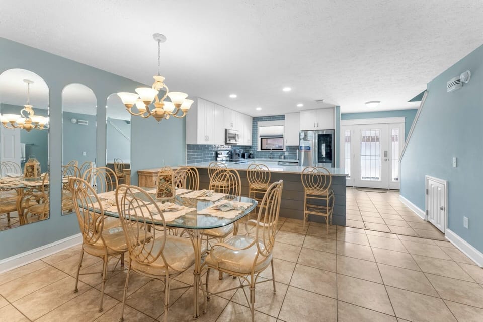 Dining table for six plus bar seating