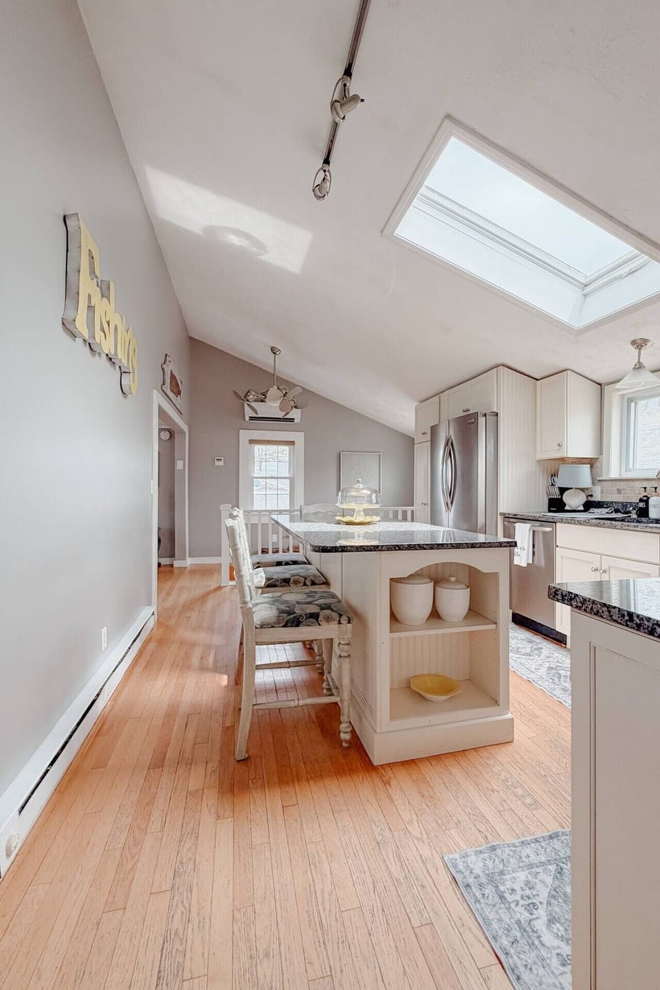 Bright breakfast bar with extra seating