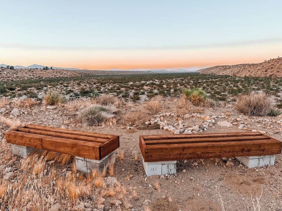 Just a short hike away on the property - benches have been installed to enjoy the endless view