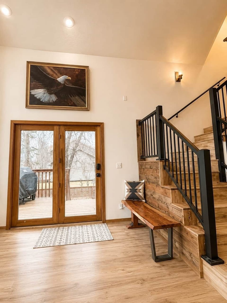 Side entry (main access) to the house and upstairs staircase. 