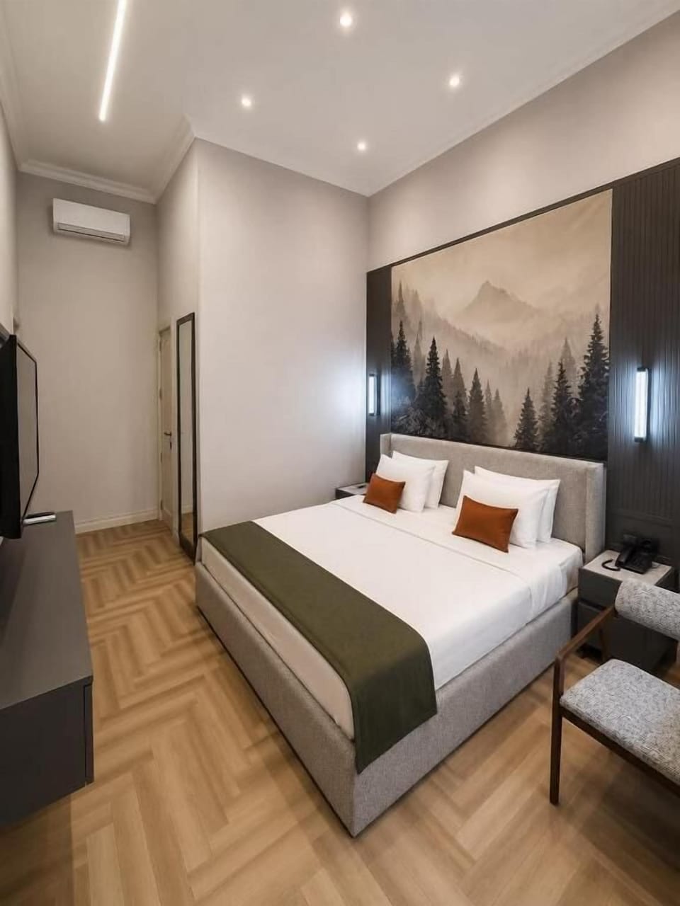 Deluxe Double Room, Balcony, City View | Minibar, desk, laptop workspace, blackout drapes