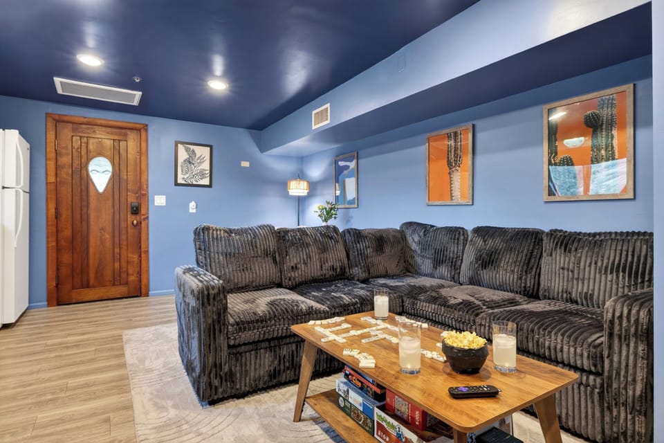 Sink into the oversized sectional sleeper sofa for game nights, movie marathons, or extra sleeping space after a day of exploring.