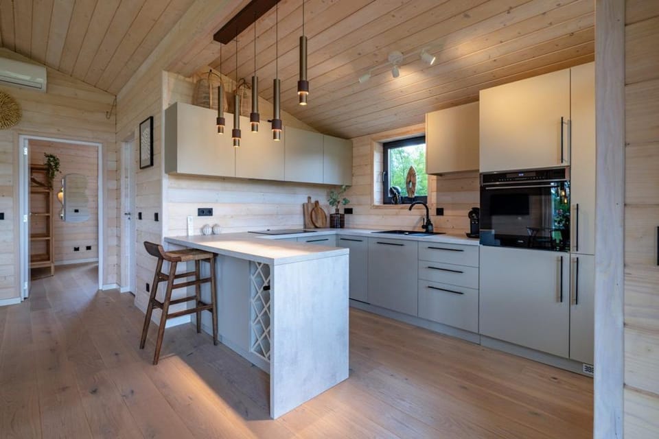 Spacious kitchen with an oven