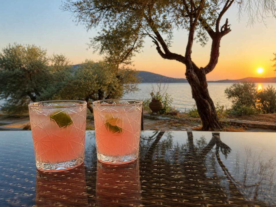 Evening drinks with sea views
