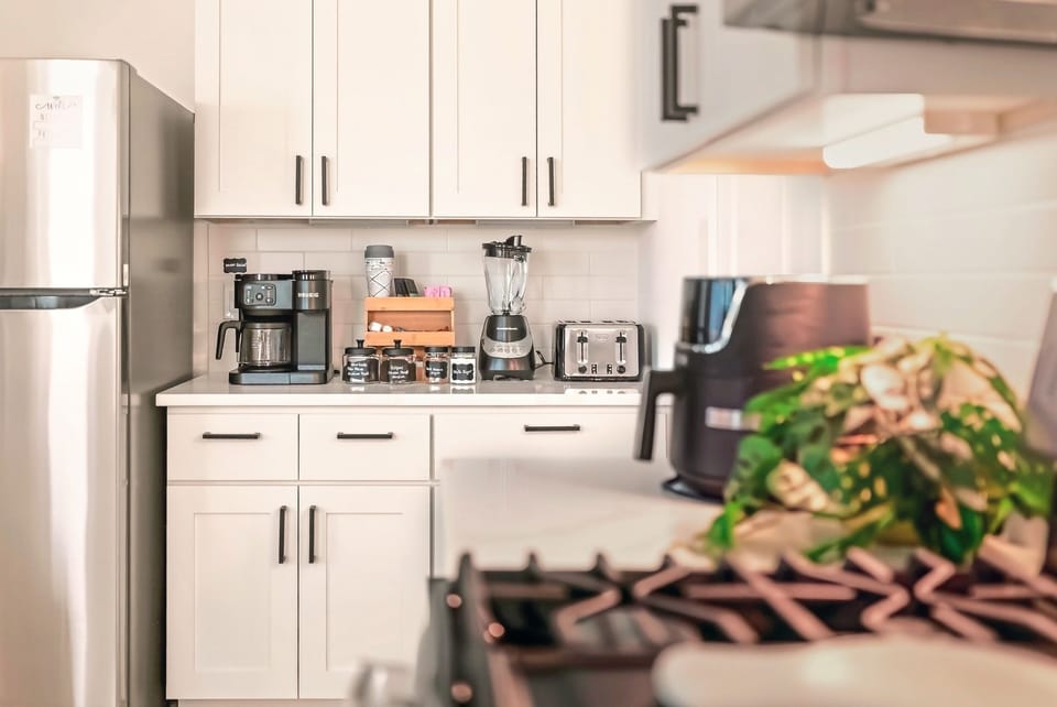 Start your day right with a fully stocked coffee bar and small appliances!