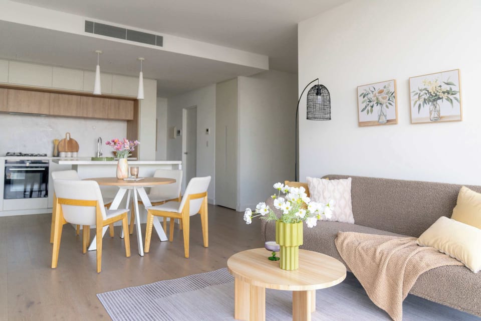 The living and dining area.