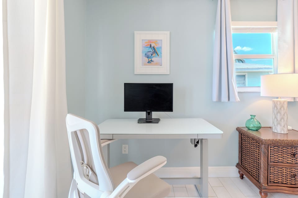 Desk area in the primary bedroom