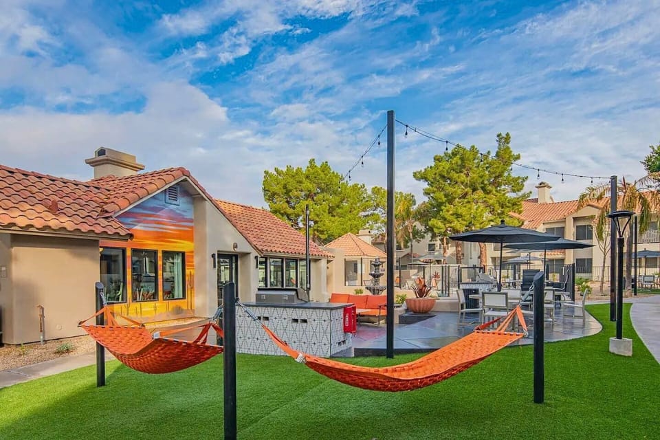 Hang out and unwind in our vibrant outdoor space.