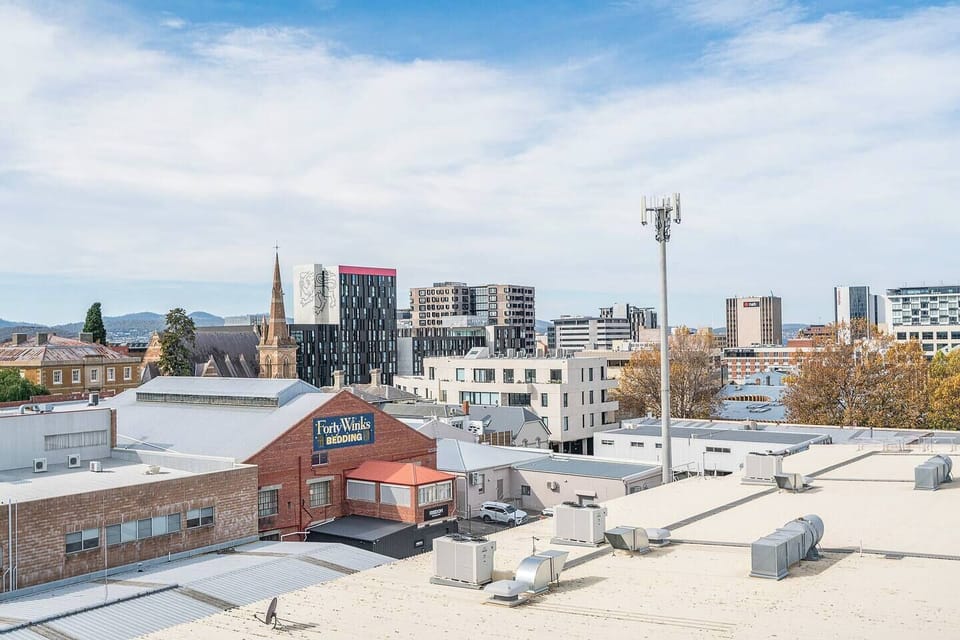 Soak up elevated views across Hobart's rooftops and skyline from the balcony, a great spot to start the morning or wind down at the end of the day.