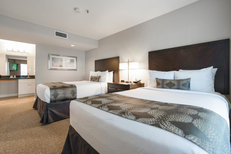 Stretch out and sleep soundly in a spacious double-bed room.