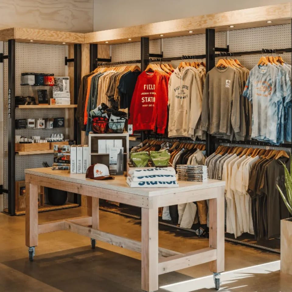 Browse thoughtfully curated apparel and essentials right on-site.
