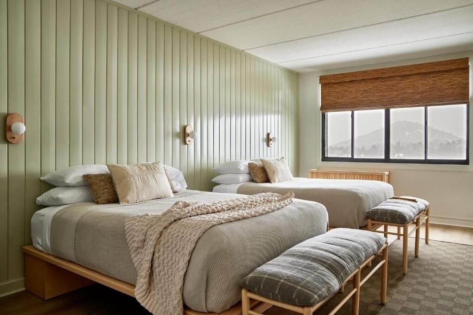 Unwind in crisp linens with calming views and soft light.