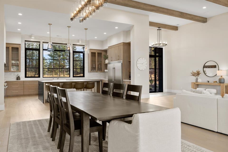Every meal feels like an occasion at the 8-seat dining table.