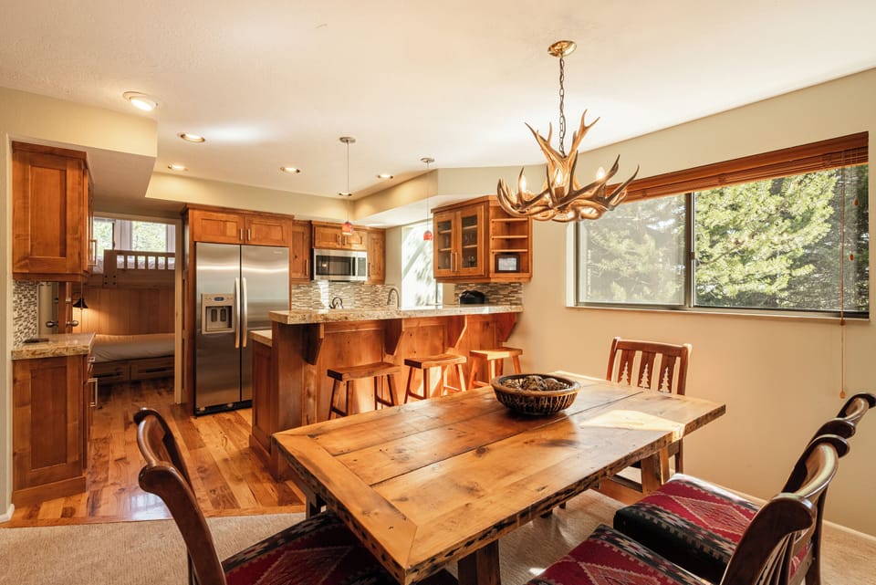 Gather together around the dining table after a day in Park City