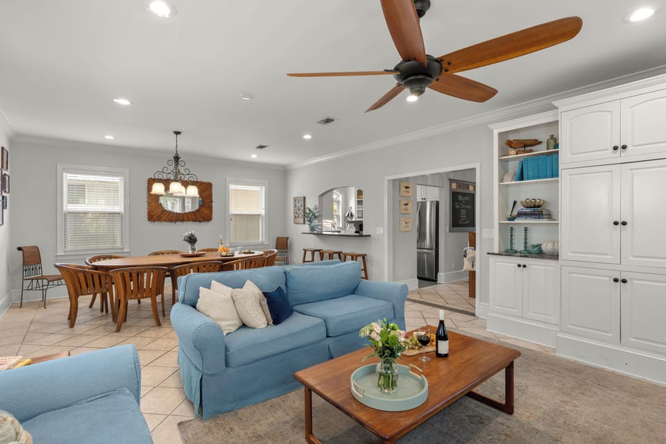 View from the dining area highlighting the home’s spacious and connected floor plan.