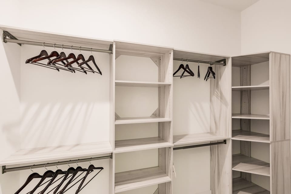 Spacious walk-in closet.