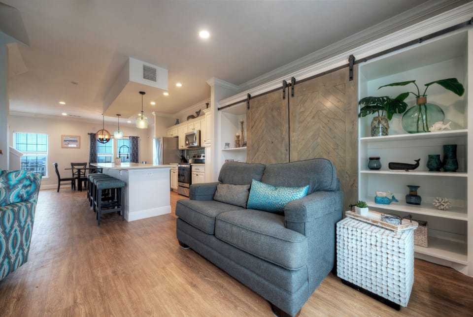Pull-out couch in the living room.
