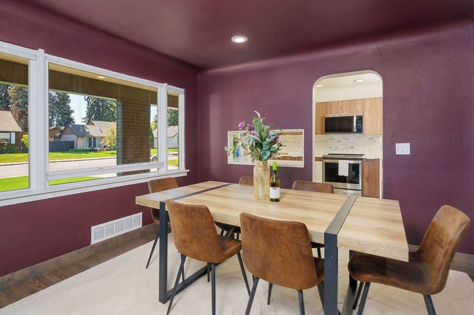 View of dining room & kitchen from living room.