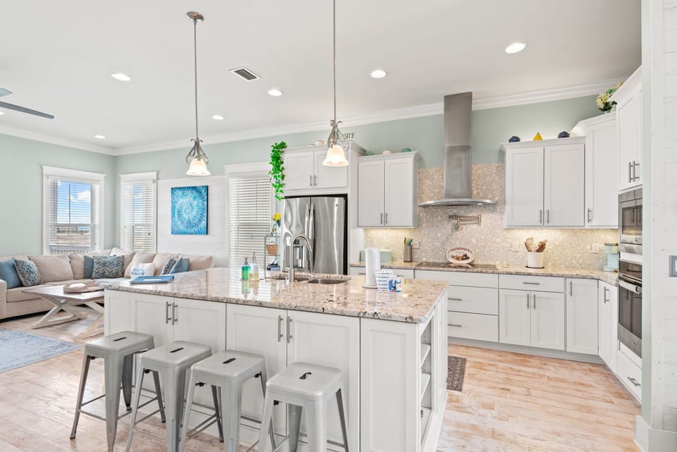 Kitchen island with seating for four