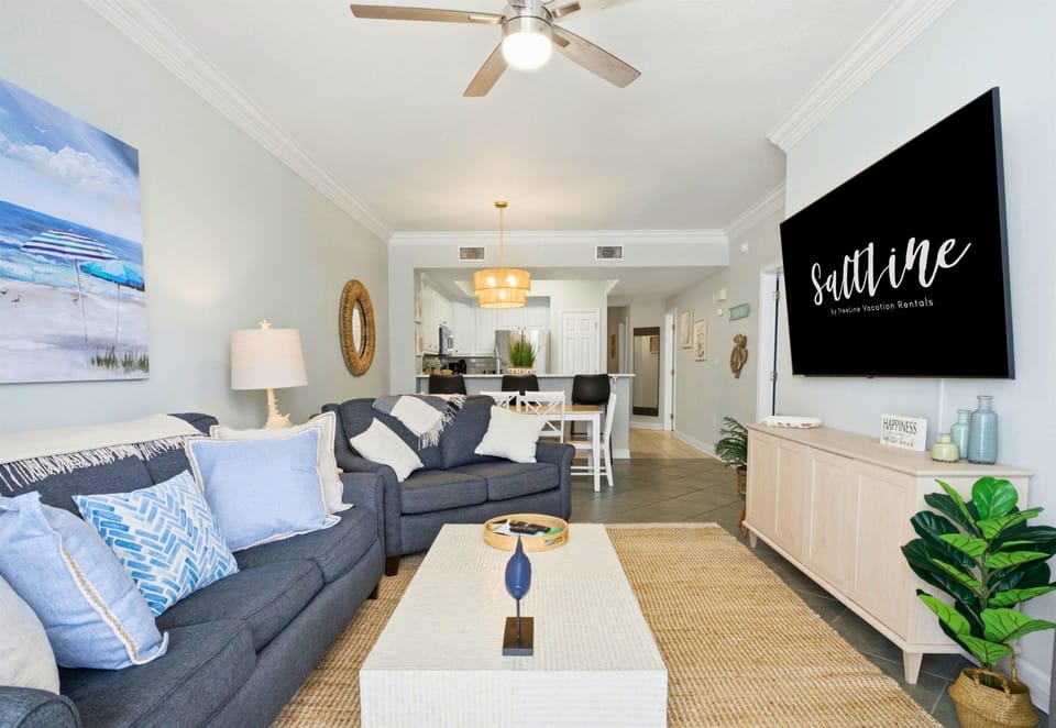 Designed for gathering and unwinding, the open living area makes it easy to spend quality time together between beach adventures.