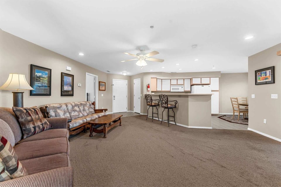 Unwind in the inviting living room & stream your favorites on the smart TV​