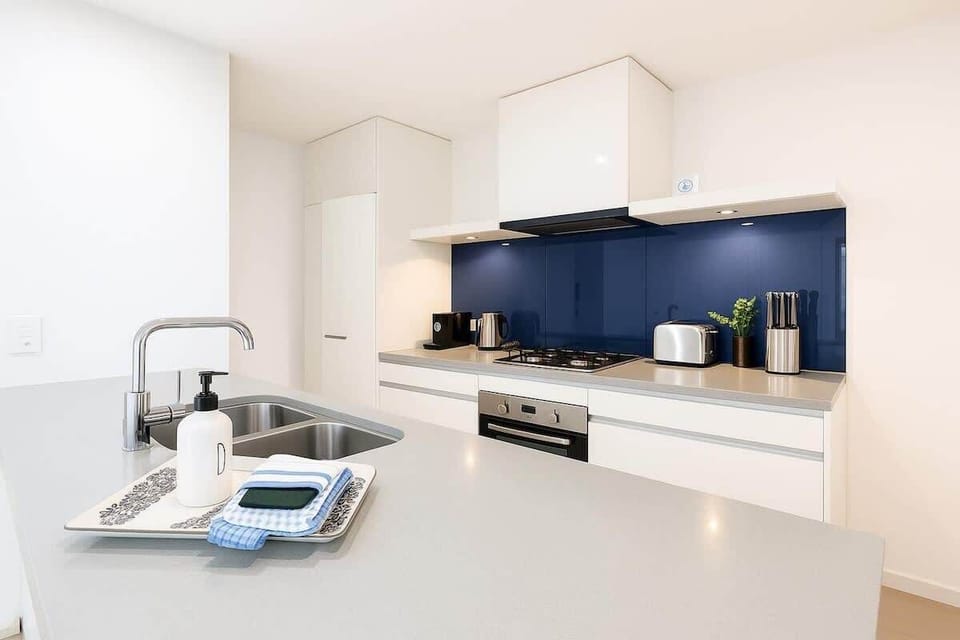 Modern kitchen with coffee machine