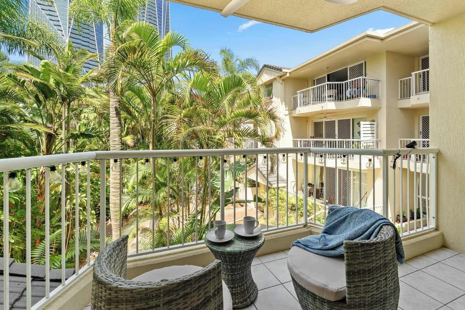 Balcony with a nice sitting area. Perfect for morning coffee