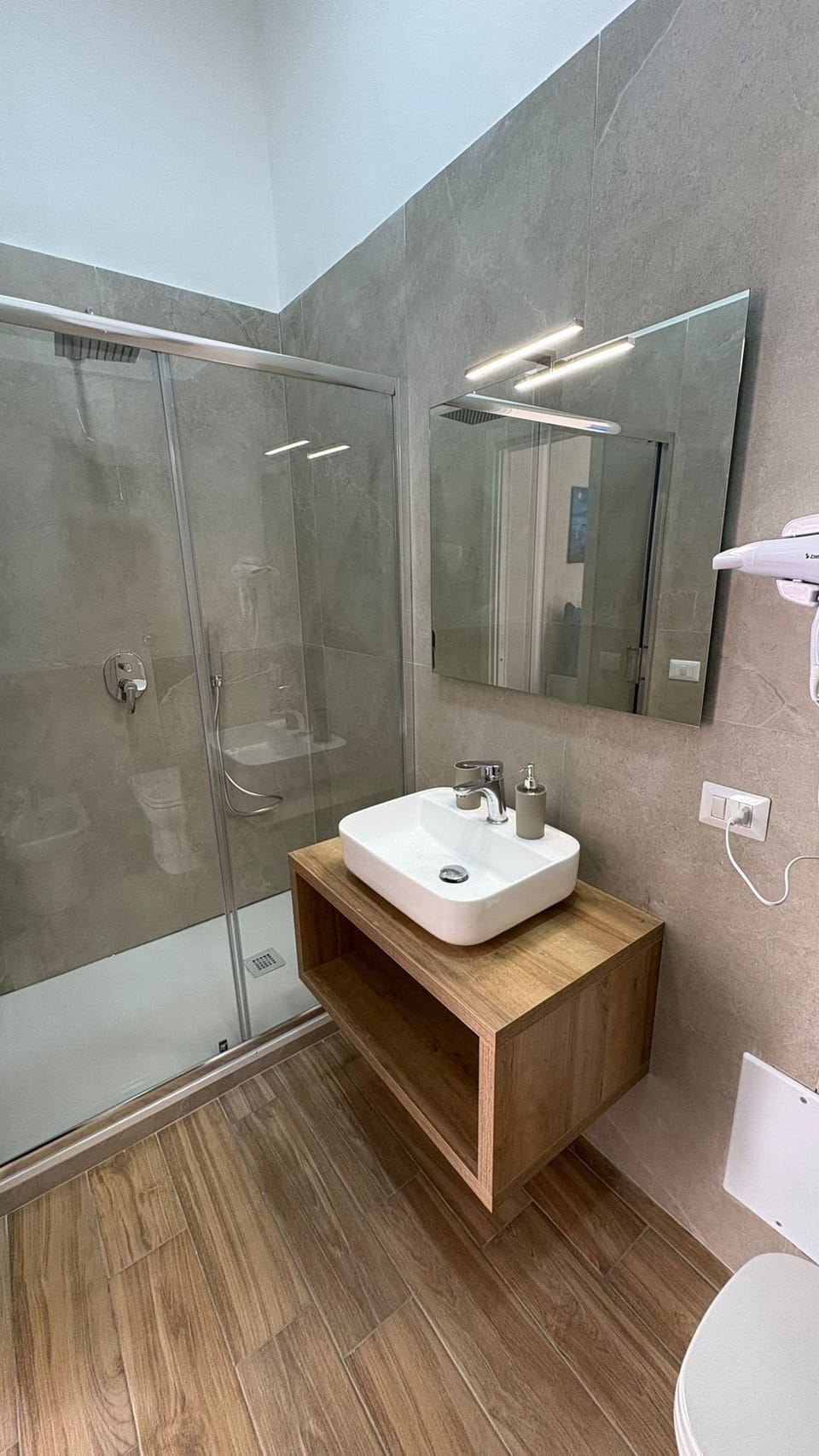 Bathroom | Shower, hair dryer, towels, soap