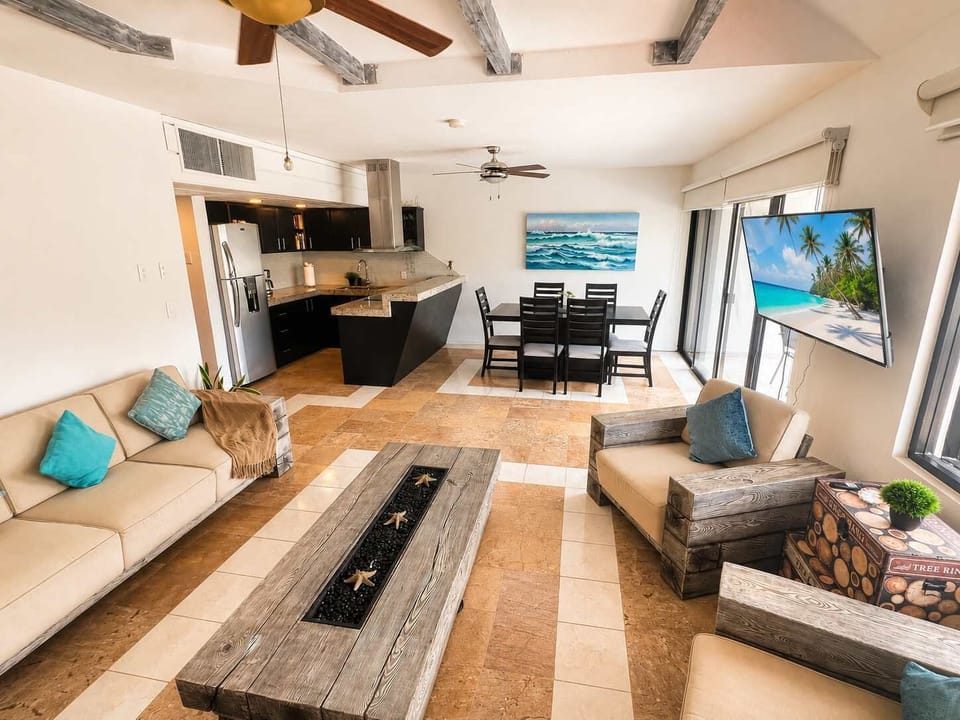 Bright living room with relaxed coastal style and natural light