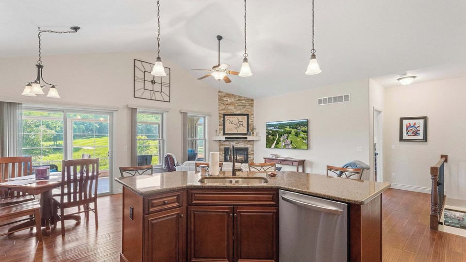 Blue Villa’s chic, open kitchen is well equipped for an unforgettable getaway​