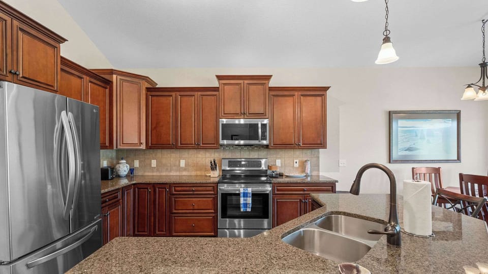 Blue Villa’s chic, open kitchen is well equipped for an unforgettable getaway​