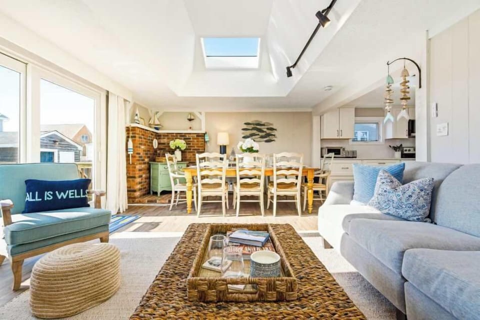 Curl up in the airy living room & stream your favorites on the smart TV​