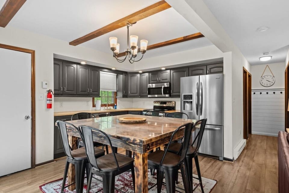 Large dining space perfect for group meals and game nights