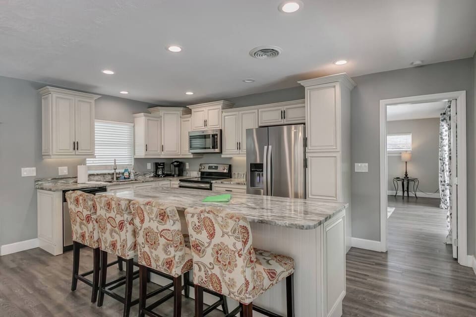 Brand New High End Kitchen with Island, Open to Living Area