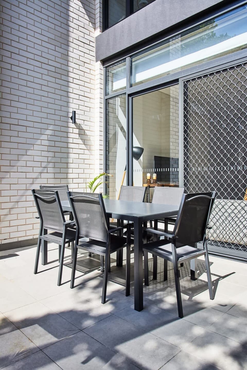Outdoor dining area with BBQ facilities