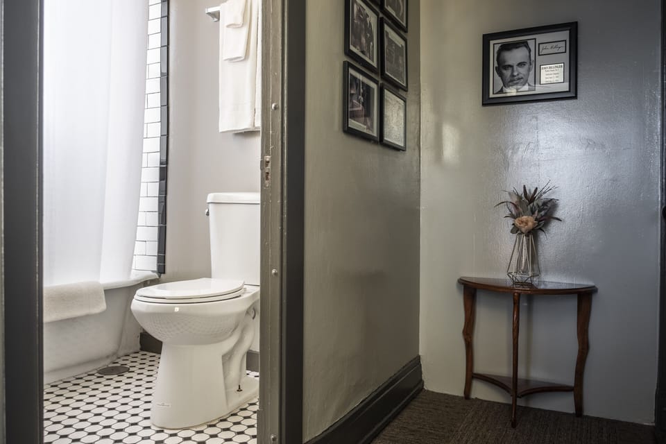 Private Room - Full Bed & Private Ensuite Bathroom | Bathroom | Hair dryer (on request), towels