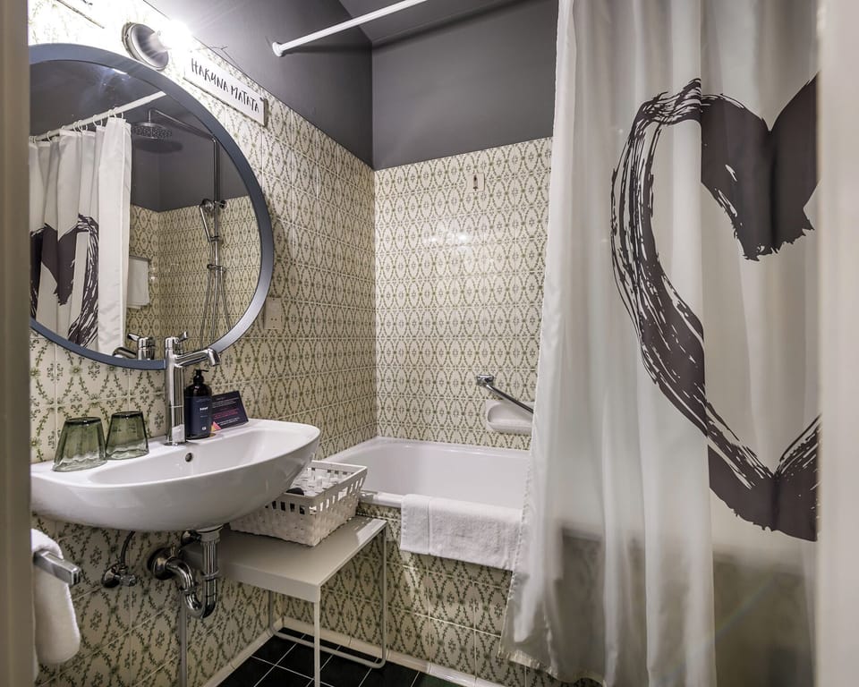 Standard Double Room, Balcony, Mountain View | Bathroom | Hair dryer, towels, soap, shampoo