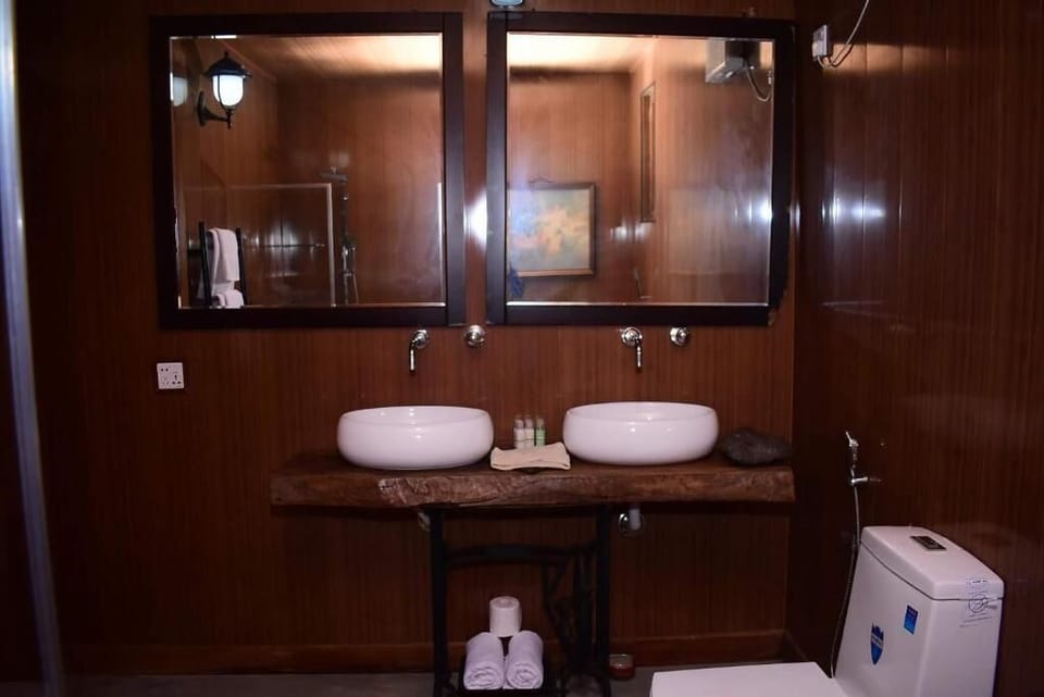 Deluxe Double Room | Bathroom | Shower, free toiletries, hair dryer, slippers