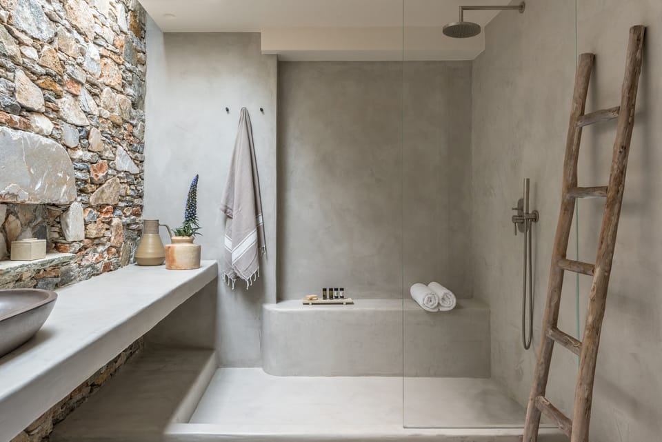 Superior Suite, Sea View (Monoceros) | Bathroom | Shower, designer toiletries, hair dryer, bathrobes