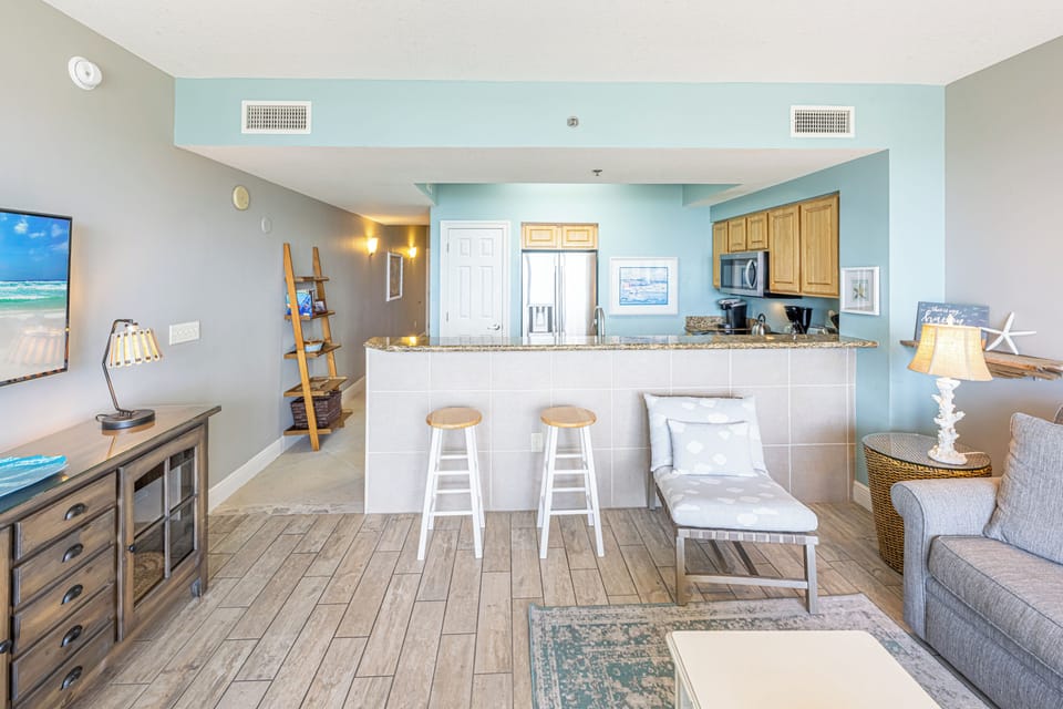 Living Area and Kitchen