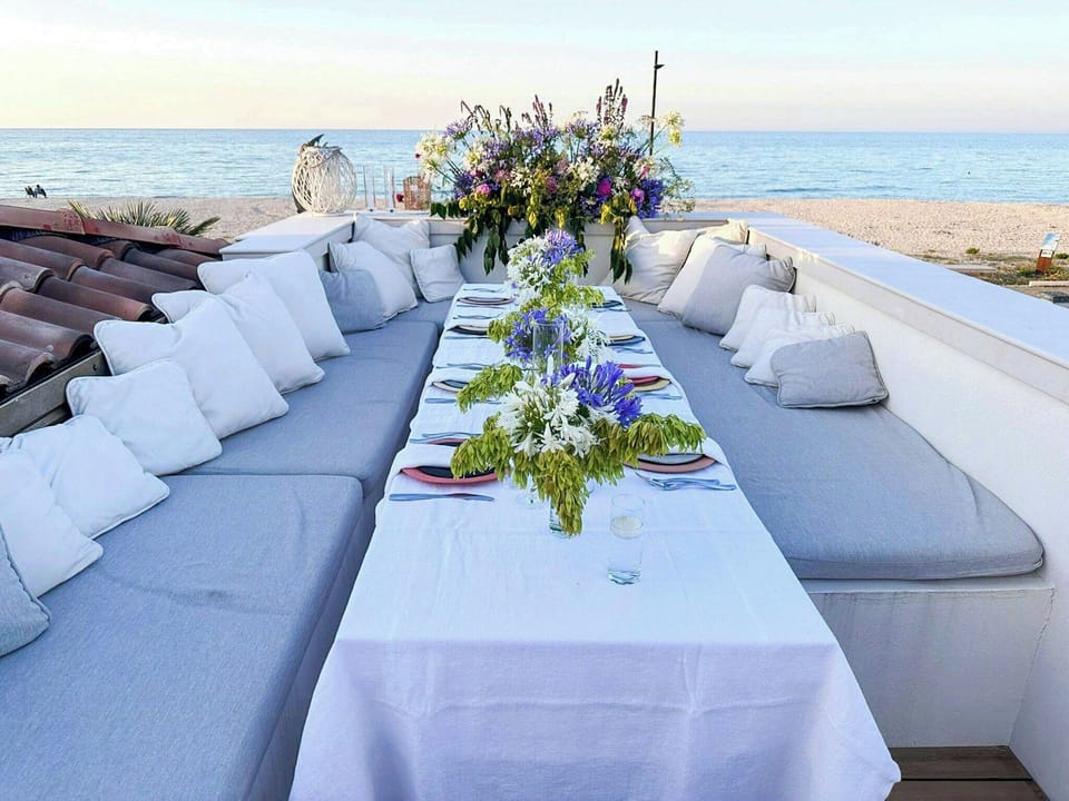 Outdoor banquet area
