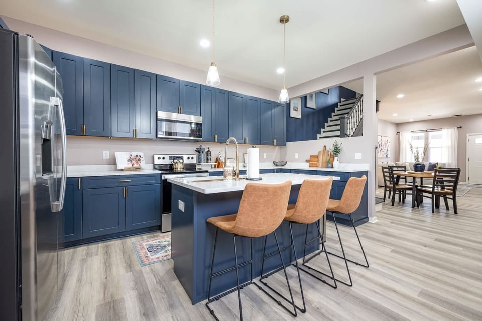 Kitchen Island and Seating for Cooking, Gathering, and Easy Conversation | Unit B