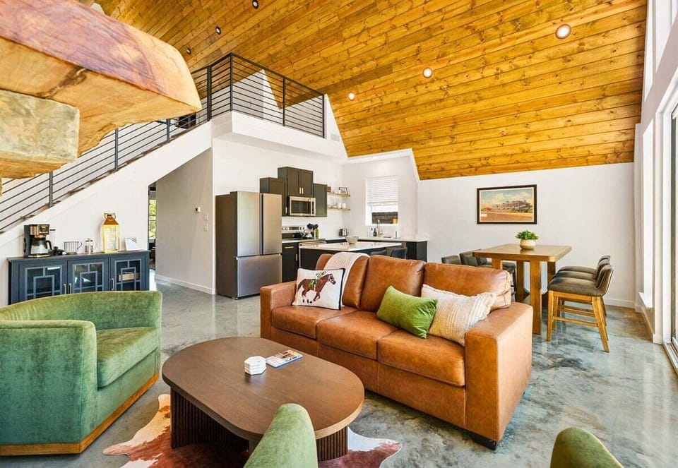 Curl up on the couch, flip on the fire, and enjoy a space where comfort meets modern mountain charm.