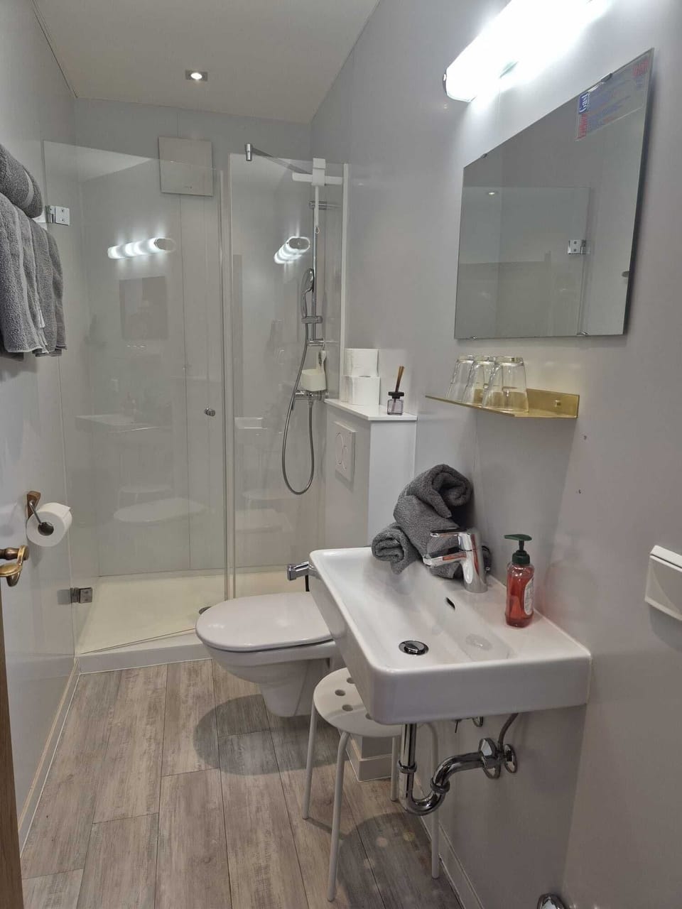 Standard Double or Twin Room, Balcony | Bathroom | Shower, hair dryer, towels, soap