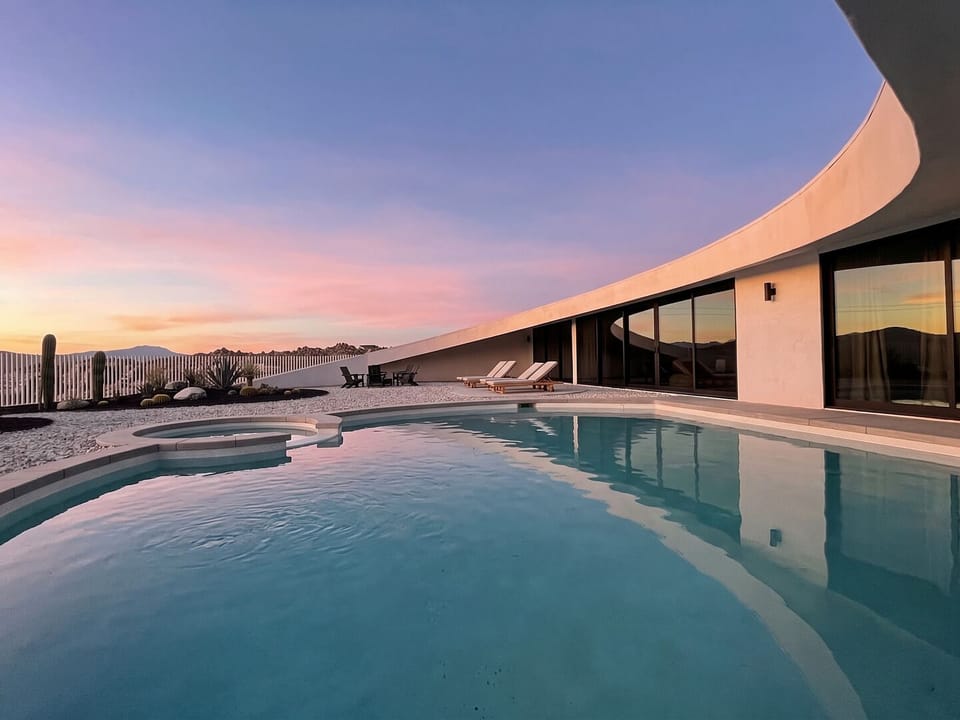 Unique pool and spa in a very private circular yard.